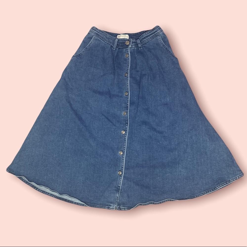 🛑SOLD🛑Zara Denim Midi Skirt XS
